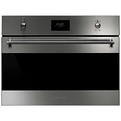 Smeg SF4309MX Classic Compact Microwave Oven with Grill, Stainless Steel Smeg SF4309MX Classic Compact Microwave Oven with Grill, Stainless Steel